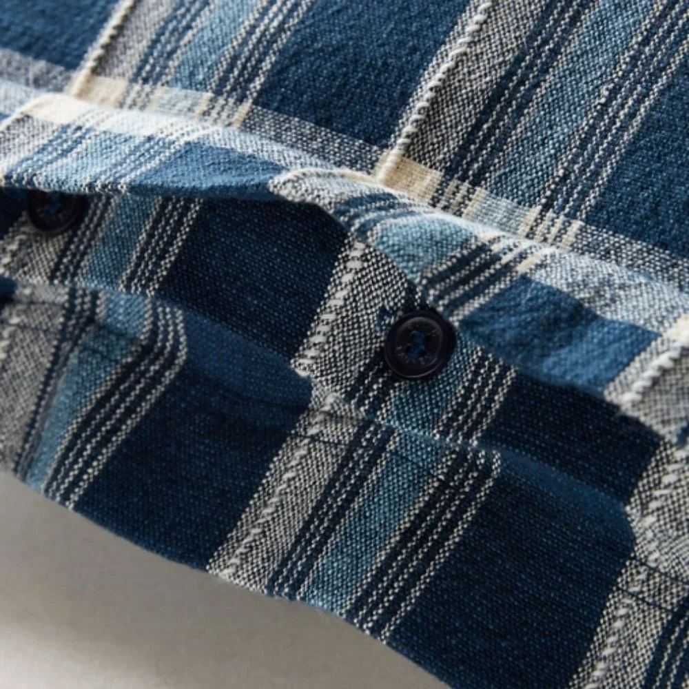 Ralph Lauren Indigo Traveler Rourke Blue Multi Linen Blend Euro Shams Set of 3